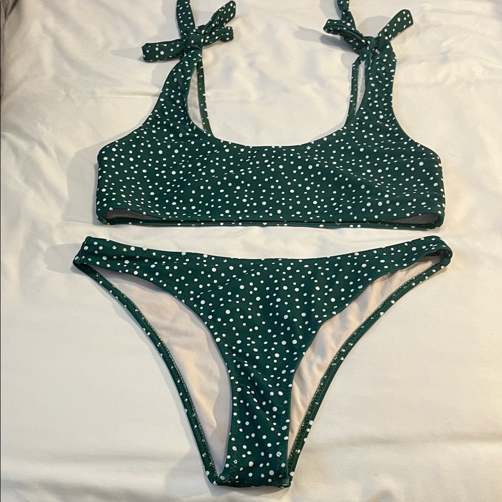 Green Polka Dot Bikini Set